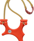 Ultra Compact Mini Slingshot With Flat And Round Bands In Red Nylon Fiber, Ambidextrous And Pocket Sized For On The Go