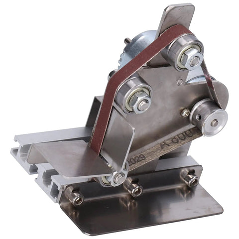 Jauarta Mini Belt Sander Grinder Aluminum Alloy Polishing Machine 9000RPM with steel bearing and abrasive belt.
