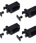 4-Pack Push To Open Cabinet Latch Catches For Drawers And Doors Touch Release No-Handle Mechanism Spring Loaded ABS Plastic Black