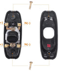 4 Pack Inline Cord Switches Black 250V 10A Heavy Duty On Off Button Switch With Red LED Indicator Light For Lamps Wall Lights Mirrors Sconces And Home Lighting Projects wired view