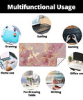 Big Ol Pink Desk Pad, 31.5 By 15.7 Inch, Rose Gold Marble, PU Leather, Waterproof Mouse Pad For Gaming, Work, And Study
