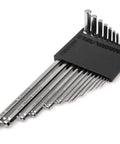 Ball End Hex Key Set, 13-Piece For Off-Center Access With Chamfered Ends To Cut Wear, Includes 0.050 In To 3/8 In Sizes