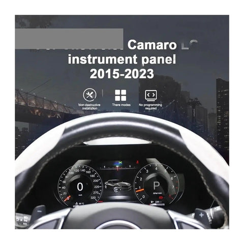 Chevrolet Camaro 12.3 Inch Car LCD Dashboard Panel Plug And Play Replacement For 2015 2023 Smart Digital Cluster Virtual Cockpit Speedometer Gauges Dope Ride Ready, front view