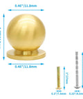 Mini Round Solid Brass Knobs Set Gold Half Inch Slick 4 Pack With 8 Mounting Screws For Jewelry Boxes Small Drawers Cabinets DIY Projects Perfect For Jewelry Boxes Small Chests Desks And Craft Furniture Makeovers, 11.8mm