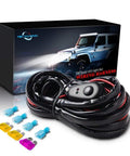 Off Road LED Light Bar Wiring Harness With 40A Relay Inline Fuse On Off Switch and box packaging, suitable for 7 to 40 inch bars