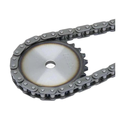 Heavy Duty 06b Single Row Short Pitch Precision Roller Chain Built Tough With Sturdy Alloy Iron For Stable Tensile Strength And Long Term Industrial Transmission Plus Flat Straight Plate Design close-up view of chain and sprocket
