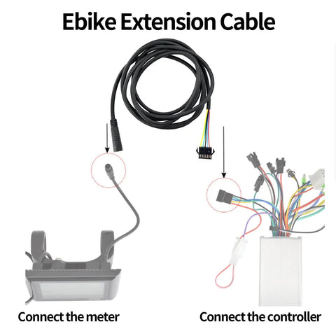 Five Pin Electric Bike Extension Cable From Female To Male Connector 170cm Length Dashboard Wiring Cord For E Bike Power And Data Transmission 1 Piece