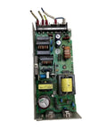 Beefy 48V 3.3A Industrial Power Supply With Porous Metal Shell And Quiet Active Cooling, Wide Input Range, Stable Output, Low Temperature Operation, Safe Design For Heavy Equipment And Machines., circuit board with wired terminals and transformer