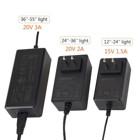 DC 20V 3.6A Aquarium Light Power Adapter Plug Switching Supply 2.1x5.5mm Connector Replacement Charger For Low Voltage Lights That Play Nice With 957 016 129 Models, black