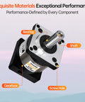 Beefy 20 To 1 Planetary Gearbox For Nema 23 Stepper Motor With Low Backlash showing bearing, shaft, gearbox, and screw hole