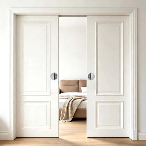 Room with sliding doors featuring Round Recessed Sliding Closet Door Pulls 40mm Inner Diameter Stainless Steel Door Handle For Pocket Doors