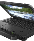 Rock Solid Rugged 14 Inch Fhd Display Intel Core I5 8350U Processor Unleashing Beastly Speed With 32Gb Ram And Lightning Quick 512Gb SSD Runs Windows 11 Pro Heavy Hitter Workstation Renewed side view of sturdy laptop with keyboard and display.