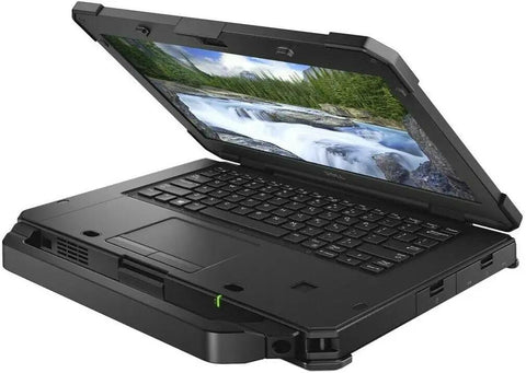 Rock Solid Rugged 14 Inch Fhd Display Intel Core I5 8350U Processor Unleashing Beastly Speed With 32Gb Ram And Lightning Quick 512Gb SSD Runs Windows 11 Pro Heavy Hitter Workstation Renewed side view of sturdy laptop with keyboard and display.