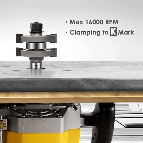 Adjustable Tongue And Groove Router Bit Set With One Half Inch Shank, setup for boss level wood milling on oak floors