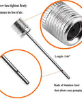 Stainless steel inflation needle with screw base, 1.46 inches long, designed for easy air pumping and secure fit.