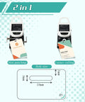 2 In 1 ID Badge Slot Hole Punch For 3x13mm Slots And R5 Card Corner Trimmer showing slot and corner cut with size diagram.