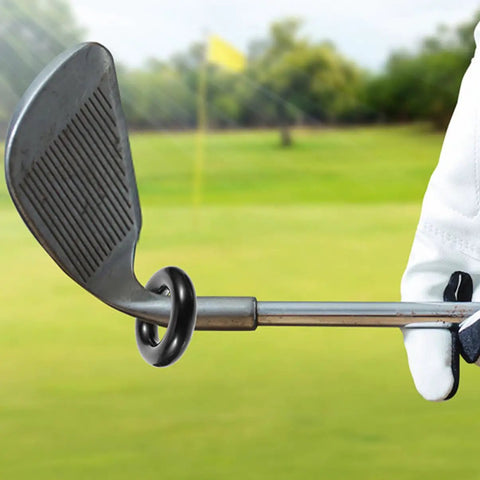 Close-up of Weighted Golf Swing Rings Set For Quick Warm Up And Skill Mastery Portable Training Accessories on a golf club