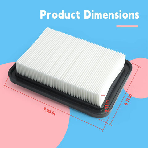 2 Pack W107418351 Filter Replacement For Makita VC4210 Dust Extractor dimensions shown in inches on pink and blue background