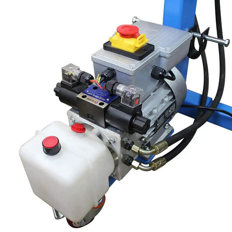 Tough As Nails 10 Ton Electric Hydraulic Pipe Tube Bender with smooth pedal, hydraulic pump, and fluid reservoir.