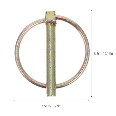 Get Your Yard Gear Fixin' With These 12 Heavy Duty Carbon Steel Retaining Pins Featuring Ring Locks For Tractors Mowers And Trailers To Keep Everything Secure And Rust-Free In The Dirt, metal retaining pin with ring lock, 5.5cm size.