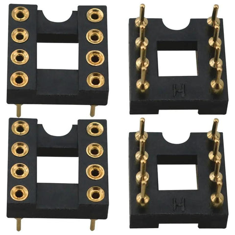 Fully Gold Plated DIP IC Socket Adapter With Two Rows Of Eight Round Pins 7.6mm Spacing Plug And Play