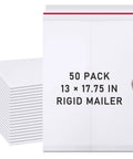 50 Pack Bulk Large Rigid Mailers 13 x 17.75 Inch Self Seal Cardboard Envelopes Stay Flat White Kraft For Art Prints Photos And Documents
