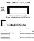 Set Of 10 Matte Black 3 Inch Cabinet Handles Center To Center 76mm Drawer Pulls Zinc Alloy Hardware dimensions and screws