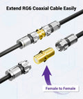 Gold Plated F Type Coax Connector Female To Female For RG6 Cables Two Pack Pro Grade Ultra Compact Flush Mount Adapter on coax cable