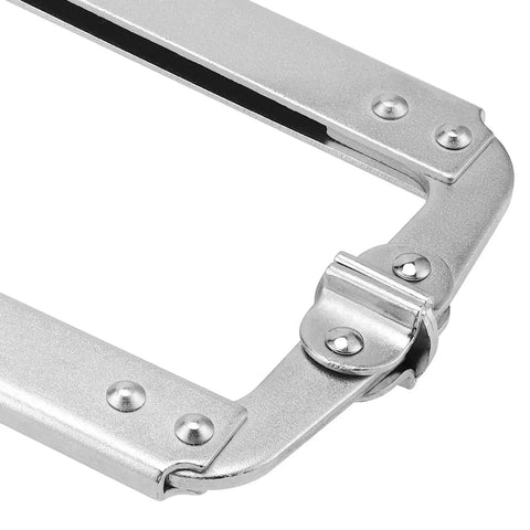 Close-up of 4 Piece Beefy 18 Inch Locking C Clamps Set With Swivel Pads And Rubber Handle Sleeves For Welding And Woodworking