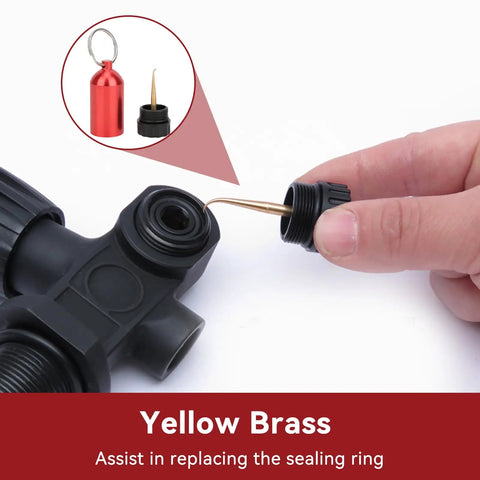 Mini Scuba Diving Tank Key Ring Kit With 12 O Rings Aluminum Alloy Portable Dive Cylinder Valve Set Scuba Tank O Rings And Tank Keychain Colorful Diving Accessories In Red Blue Black showing brass tool usage