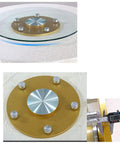 Heavy Duty Lazy Susan Turntable Plate With Tempered Glass Surface And Sturdy Plastic Steel Base Gold Base High Temperature Resistant