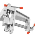 Must-Have Compact Vistreck Mini Flat Pliers Vise Clamp With 360 Degree Rotating Aluminum Alloy Table Vice Tool, close-up view.