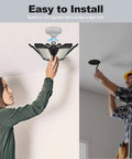 Installation of LED Garage Ceiling Light Beastly Bright 32K Lumens Daylight 6500K, showing E26/E27 socket compatibility.