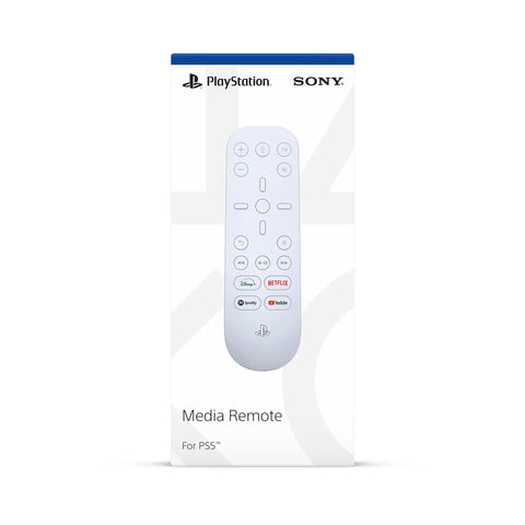 PS5 Media Remote With Built In Play Pause Fast Forward And Rewind Controls For No Fuss Console Control in packaging front view