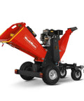 6 Inch Wood Chipper Shredder Mulcher Powered By ZONSEN 459cc 15HP Gas Engine With Electric Start, 4 Wheel Towable, Model B150 Red