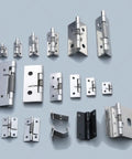 4 Pack Stainless Steel Spring Loaded Hinges for Cabinet Doors Featuring Rock Solid Auto Close Mechanism with Included Screws Rustproof Finish