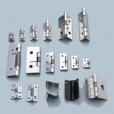 4 Pack Stainless Steel Spring Loaded Hinges for Cabinet Doors Featuring Rock Solid Auto Close Mechanism with Included Screws Rustproof Finish