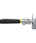 Pro Grade Hand Seamer Pliers For Metal Bending And HVAC Jobs with 80mm jaw, side view showing handle and clamp, adjustable lock design.