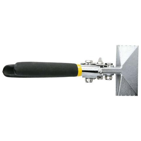 Pro Grade Hand Seamer Pliers For Metal Bending And HVAC Jobs with 80mm jaw, side view showing handle and clamp, adjustable lock design.
