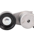 Sick Heavy Duty Serpentine Drive Belt Kit With Tensioner Assembly For Quiet Engine Runs Smooth Silencing Rattle Noise OE Style Without Shop Prices To Maintain Reliability While Grabbing Big Bucks Replacing Worn Parts Fast Extending Lifespan Safely. close-up tensioner assembly with pulley