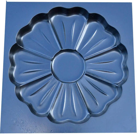 Flower Stepping Stone Mold For Garden Path, Concrete Tile Mold, Floral Style 12.6 Inch Diameter, 1.38 Inch Thick, ABS Plastic DIY Stone Mold