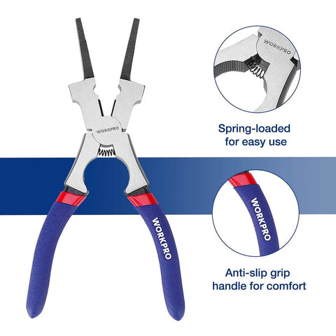 Eight Inch Welding Pliers With CR-V Steel Construction, Spring Loaded Non Slip Grips, Multi Function Tool For Cutting Wires