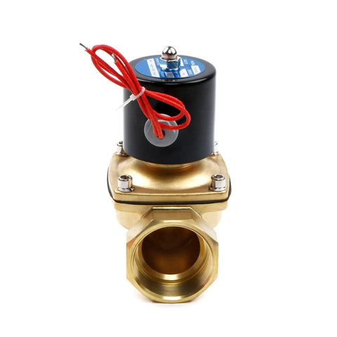 Two Inch Brass Electric Solenoid Valve 12VDC, Normally Closed For Non Potable Water And Fuel Lines, Corrosion Resistant