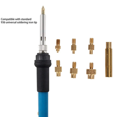 Soldering Iron Tips M8 Universal 936 Soldering Iron Head Heat Set Insert Tip With One Quarter Inch Replacement Solder Tips Kit