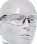 Shooting Safety Glasses With Anti Fog Lenses For Range And Hunt, ANSI Z87.1 Plus And CE Rated Eye Protection, clear lenses on mannequin