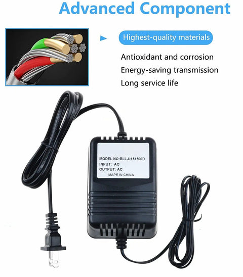 Professional AC Adapter And Heavy Duty Power Cord compatible with Skil Drill 2124 and 2136, AC wall charger with cord.