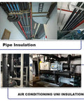 Pipe and air conditioning unit with Three Quarter Inch Foam Tubing Insulation For Pipes, Durable Rubber, Six Feet Long, Inner Diameter Three Quarter Inch.