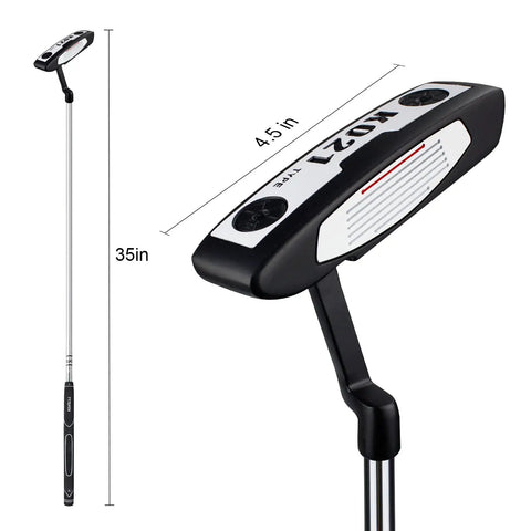 35 Inch Right Handed Golf Putter For Men With Rubber Grip Blade Design, Durable Indoor Outdoor Training Putter, showing size dimensions