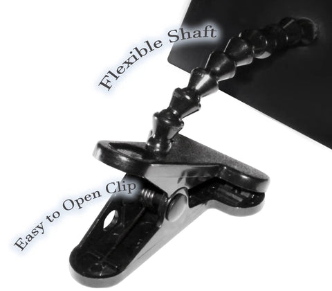 Clip-On Inspection Mirror With Flexible Bendable Shaft And Easy-Open Clip For Weak Grip, black acrylic mirror clip close-up