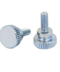 M4x10mm Flat Knurled Head Fully Threaded Thumb Screws Pack Of 15, 18mm Length, Silver Blue Finish, Metal Fasteners
